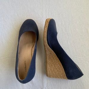 Navy Espadrille Wedge